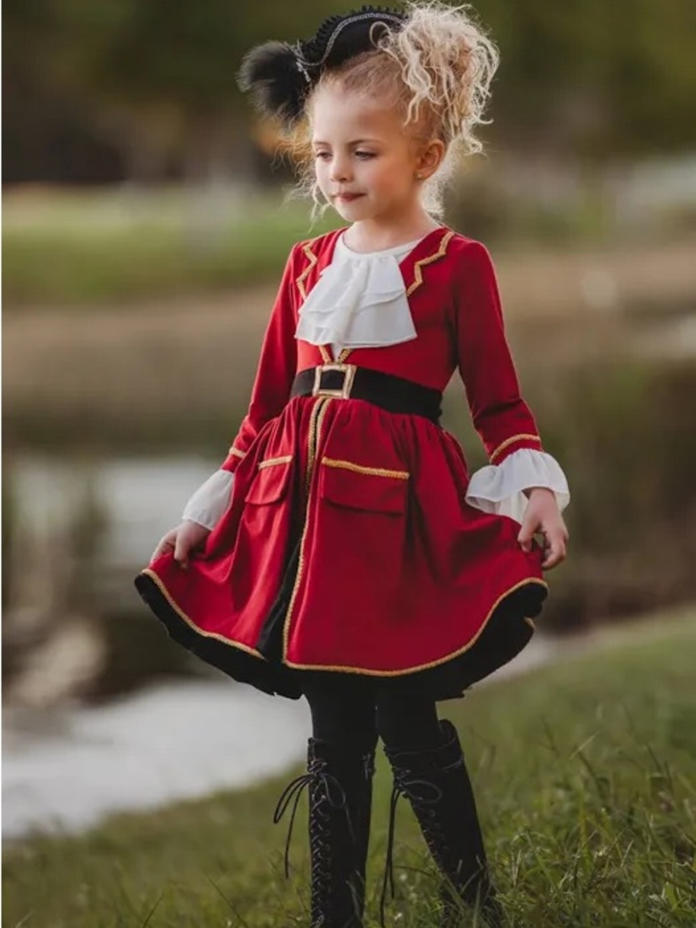 Only Little Once - Girls' Pirate Twirl Dress - 5T